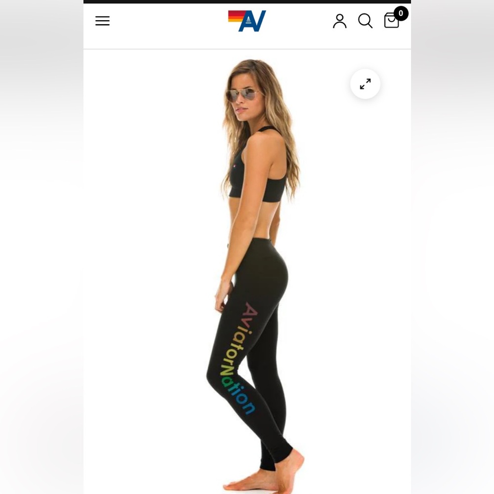⚡️ AVIATOR NATION spell out full length black leggings